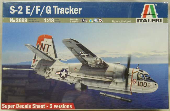 Italeri 1/48 Grumman S-2 E/F/G Tracker - US Navy VS-36 1965 / VS-33 USS Ticonderoga 1970 / Republic of China 1985 / Forca Aerea Brasileira 1995 / Royal Australian Navy (RAN) 1975, 2699 plastic model kit